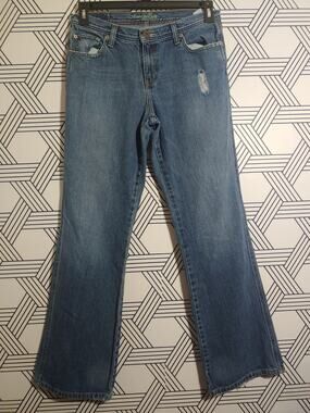 WOMENS DISTRESSED AMERICAN EAGLE FAVORITE FLARE JEANS SIZE 8